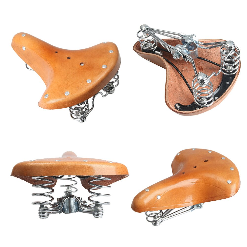 retro Leder 3 Frühjahr Sitz Dämpfung Kissen Radfahren Universal- Komfortable Ersatz Alten Stil Klassische Fahrrad Sattel