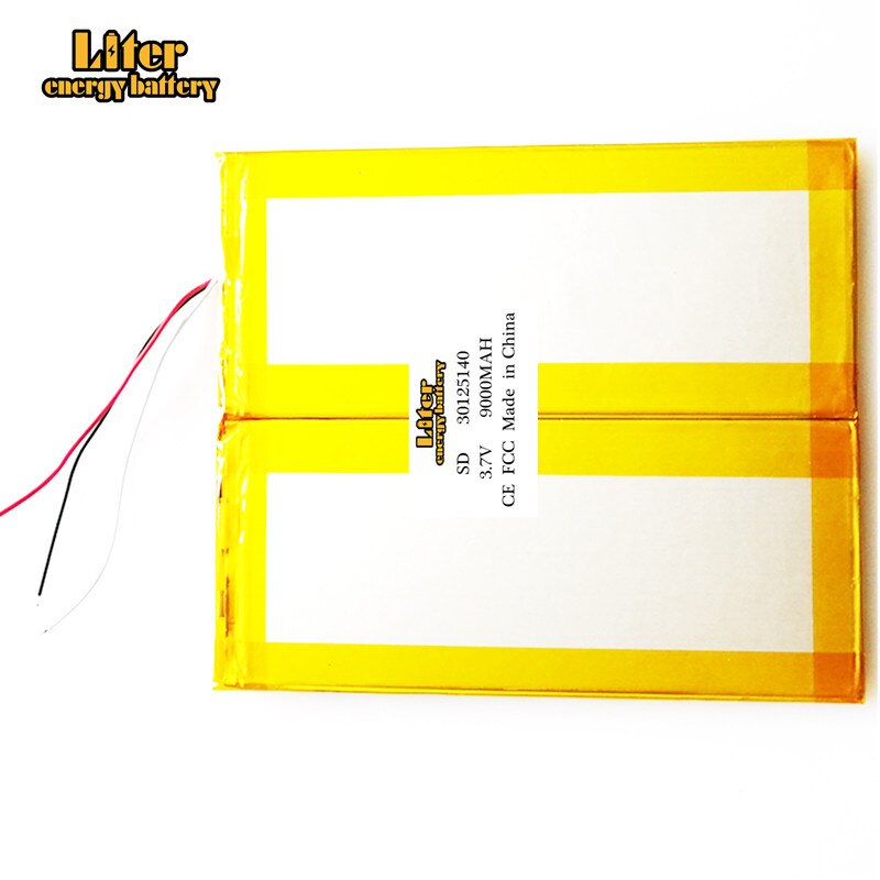 3 linha 3.7v 9000mah bateria de energia de 30125140 litros para irbis tw72, bateria do pc da tabuleta de teclast m30
