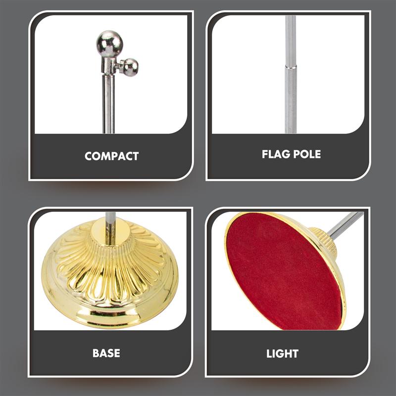 Household Flag Holder Wear-Resistant Flag Base Telescopic Flag Pole Desk Flag Frame Steel Telescopic Flagpole Flag Frame