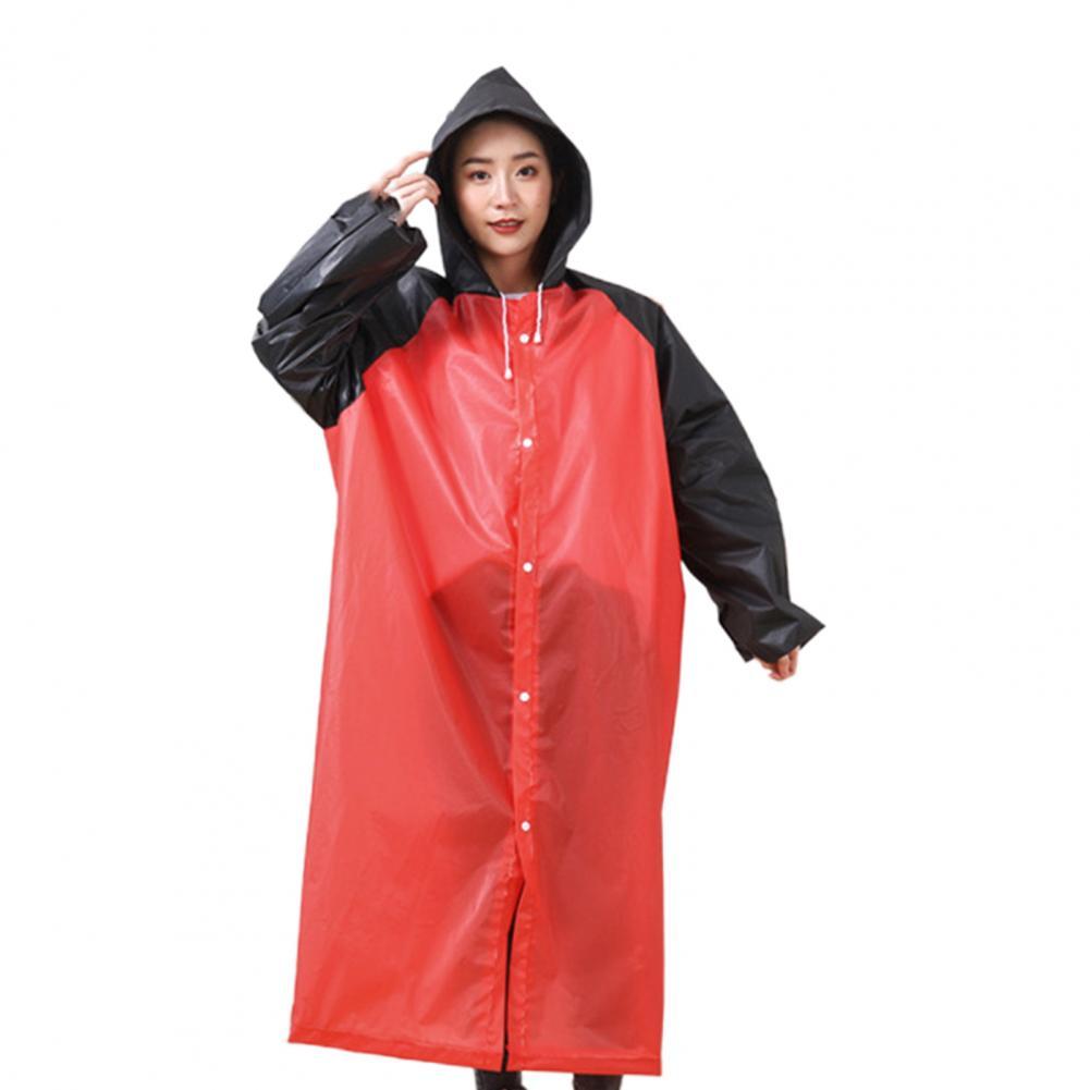 Long Raincoat Practical Lightweight Multifunctional Portable Long Outdoor Raincoat for Outdoor Rain Jacket Hooded Raincoat: Bright Red