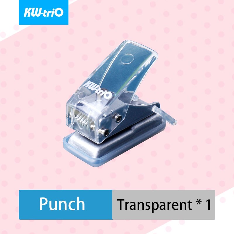 KW-triO Mini Single Hole Punch Plastic Notebook Hole Puncher Portable Planner Circular Punch Scrapbook Perforating Cutter Pliers: Transparent Punch