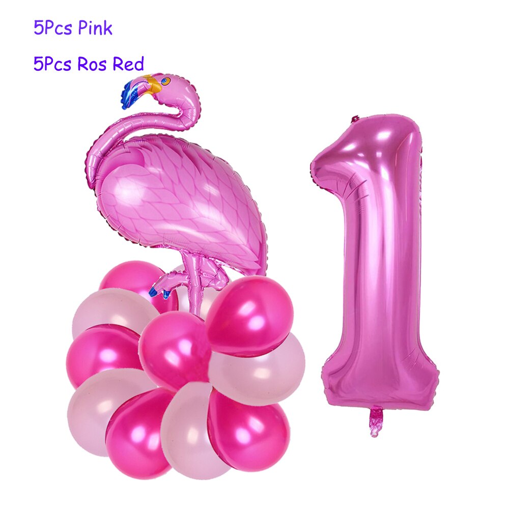 Happy Birthday Banner Animal Balloons Zoo Theme Lion Flamingo Elephant Foil Ballons Baby Shower Party Decoration Supplies: Flamingo 1