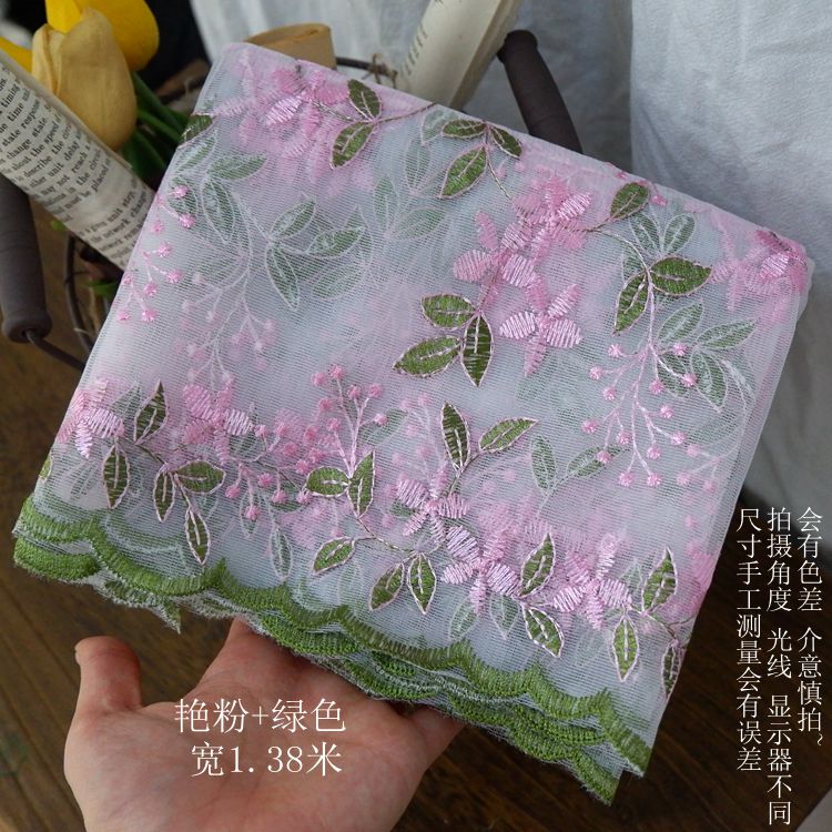 50cm*136cm organza bloemen borduurwerk brede kant stof diy rok kleding stof schaduwgordijn handgemaakte accessoires: 8