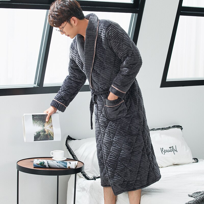 Winter 3 Layers Thick Bath Robe Men Bathroom Robe ... – Grandado