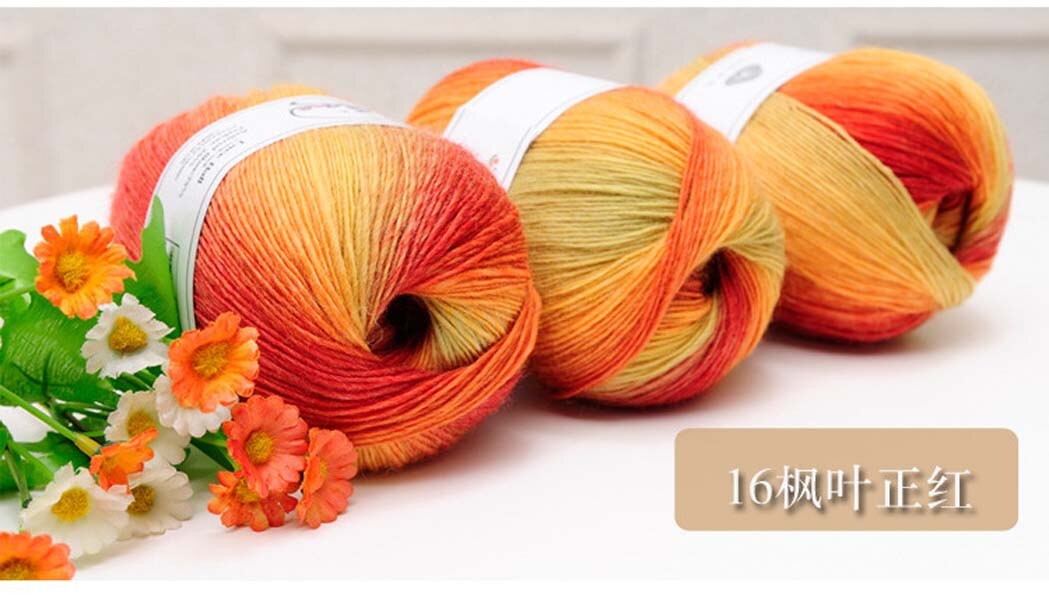 Regnbue 100g bolde garn baby strikning super blød uld tråd chunky strikket håndværk bulky hånd sweater hæklet: 16