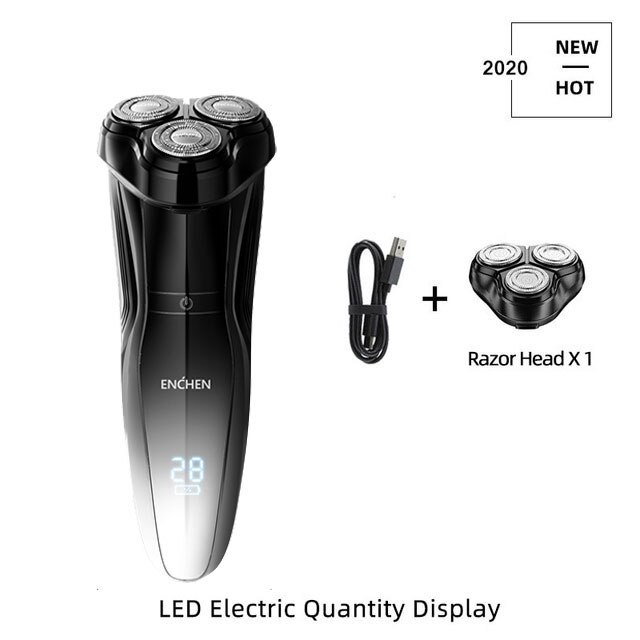 Enchen Electric Shaver Men's Razor Beard Machine LED display Portable Dry Wet Beard Trimmer Rechargeable 3 head shaving machine: Gentleman 5S set1