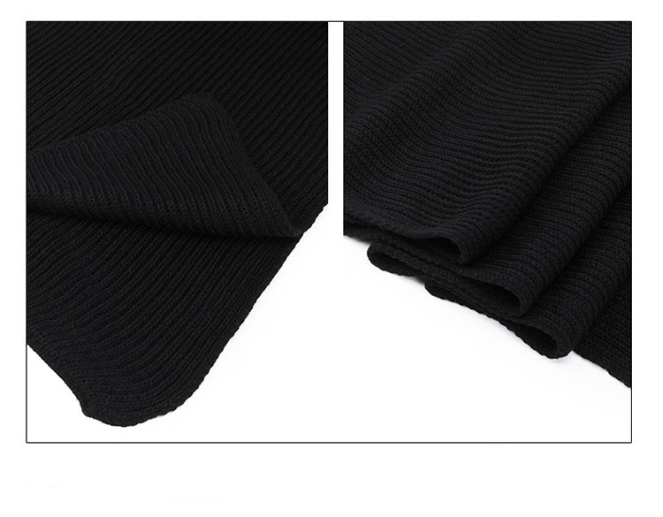 Men's Knitted Scarf Winter Muffler Warm Face Protection Earflaps Shawl Chenille Hand Knitting Scarves Leisure Black Grey