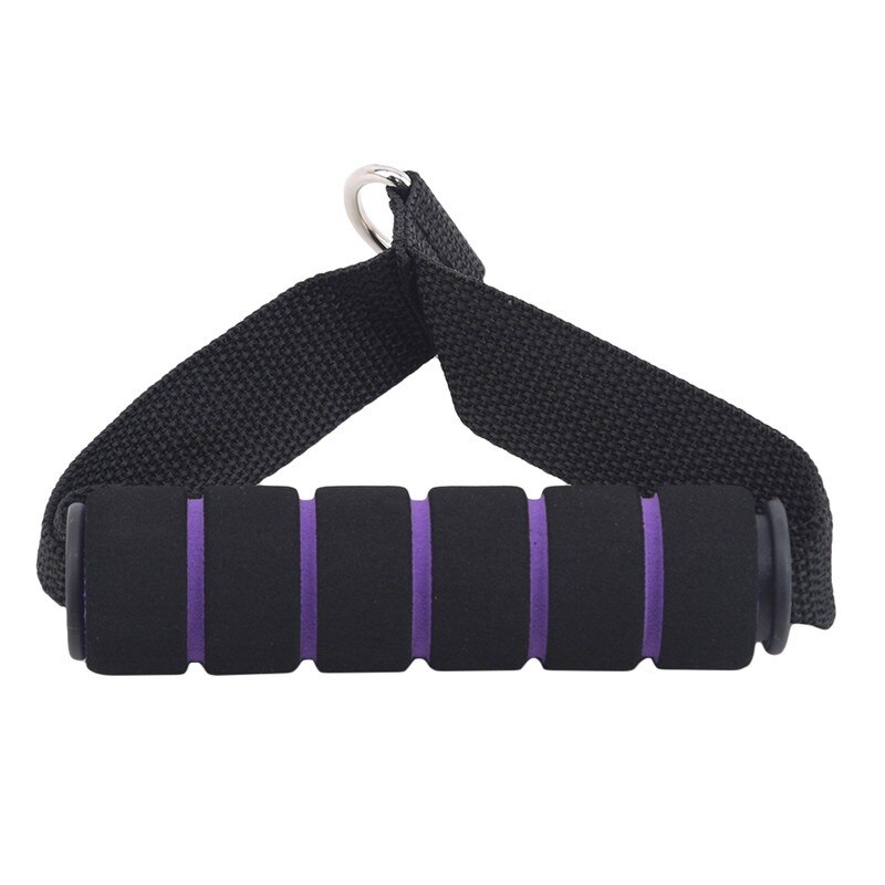1pcs Tricep Rope Cable Attachment Handle Bar Resistance Gym Training Band D-Ring Spring Pull Rope Cable Bar Elastic String: Purple