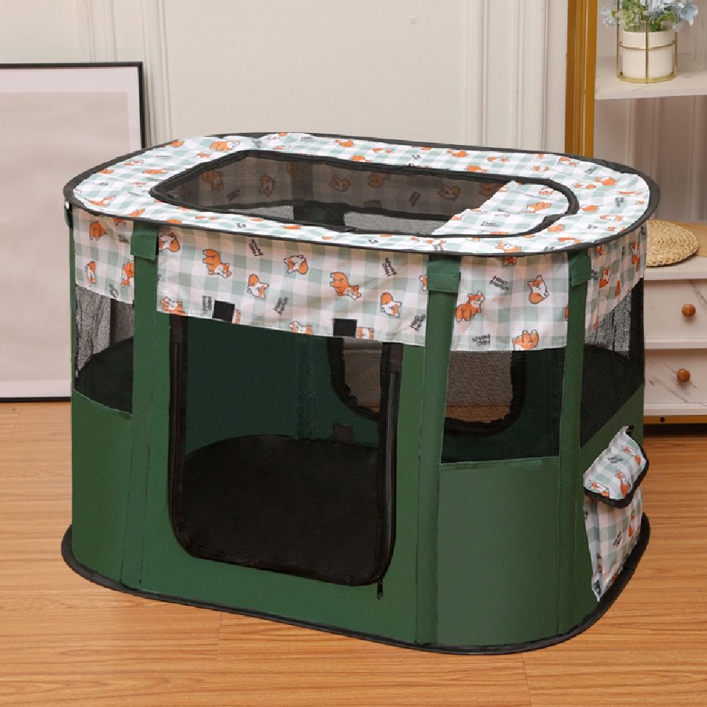 Visible Portable Pet Playpen Breathable Removable Folding Pet Cage Collapsible 300D Oxford Cloth Cat Room Outdoor