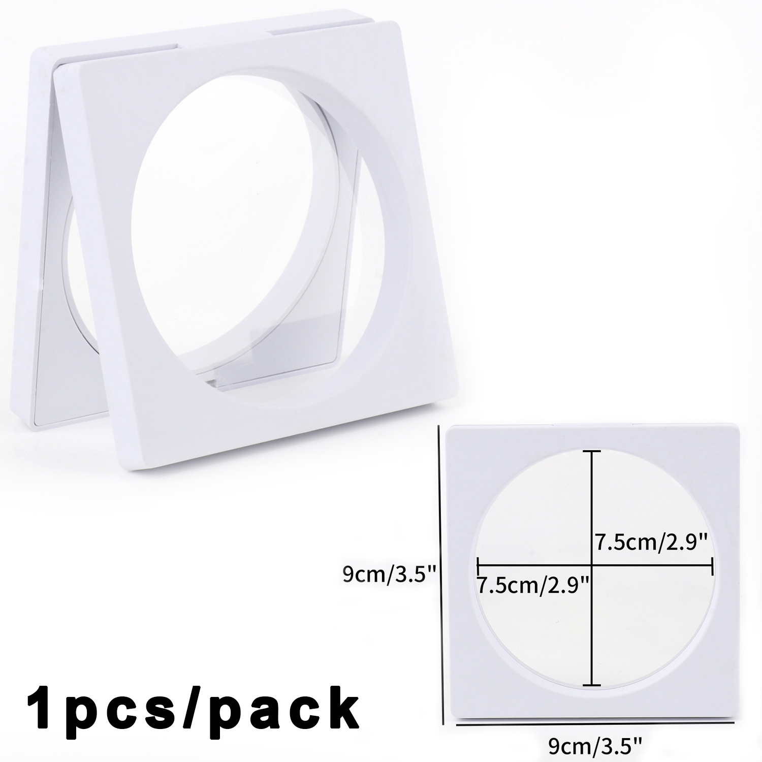 Caja de almacenamiento de joyería de película PE, caja de embalaje 3D, soporte libre de piedras preciosas, marco flotante, membrana, anillo, pendientes, collar, soporte de exhibición: Morado