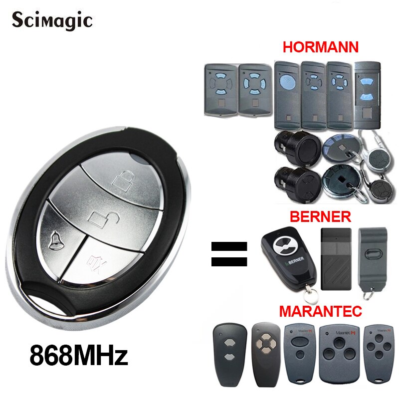 Deur Automatisering Garagedeuropener Hormann Marantec Berner Elv Conrad Belfox 868.3Mhz 868.35Mhz 868Mhz Afstandsbediening Barrière