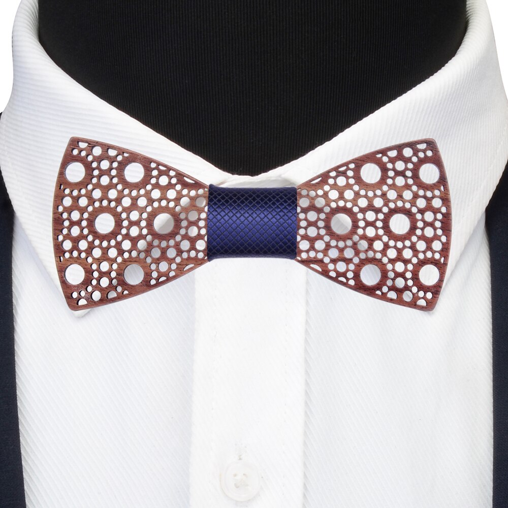 Slank 100%  træ butterfly prik hule careved hals bånd til mænd bryllup rød bule plaid formel træ bowtie tilbehør krave