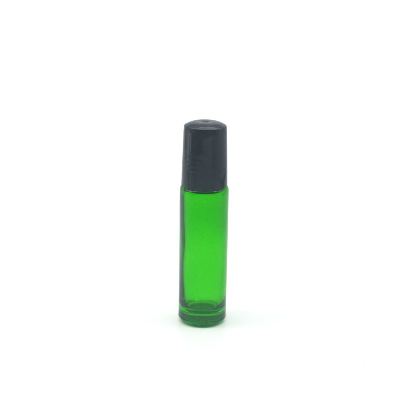 3 pièces dégradé coloré 10cc épais verre rouleau bouteille vide parfum huile essentielle Test bouteille 10ml Roll-On flacon: Green
