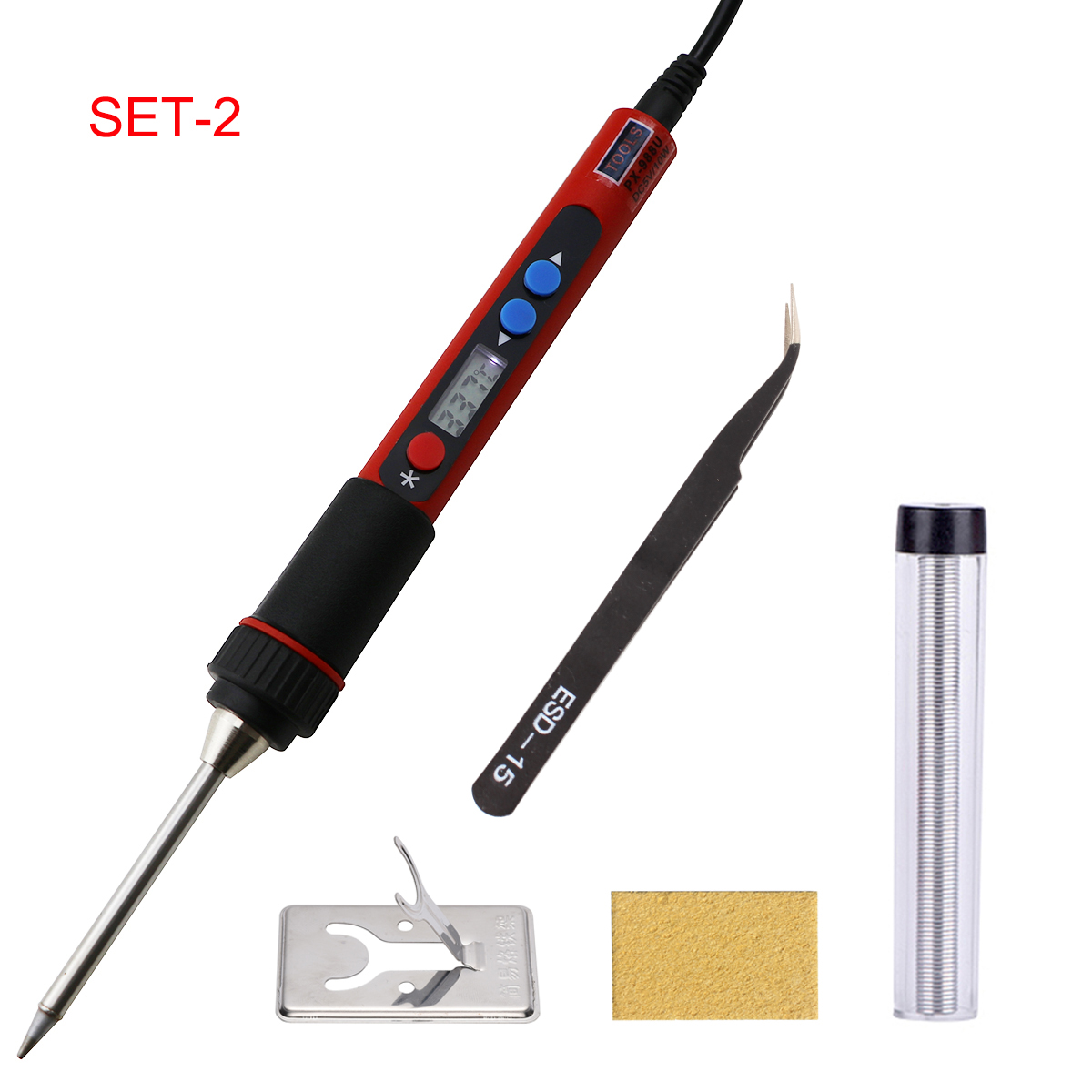 USB Soldering Iron 5V 10W BAG Soldering Rework Repair Tool LCD Digital Adjustable Temperature Soldering Electric Soldering Iron: set-2