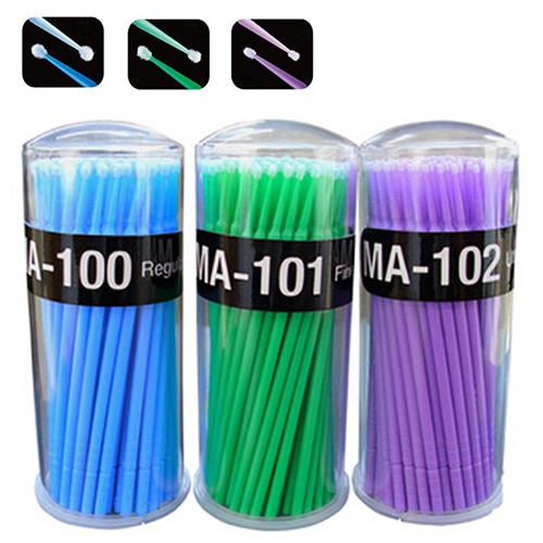 100 Stck/viel Einweg Wimpern Pinsel Tupfer Microbrushes Wimpern Verlängerung Werkzeuge Einzelnen Wimpern Entfernen Werkzeuge Applikatoren