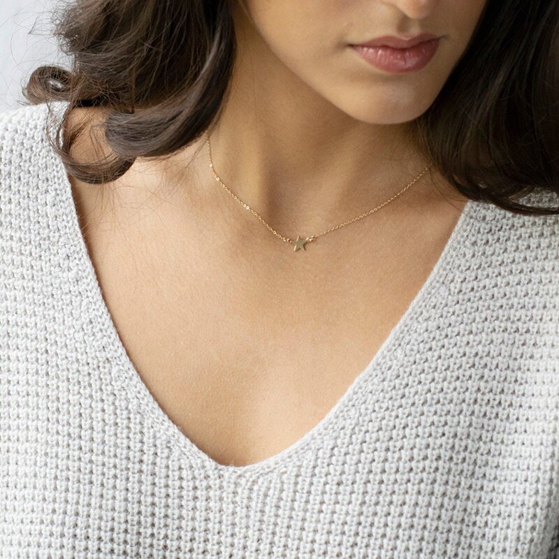 stella Gioielli Fatti A Mano Collana oro riempito Girocollo Pendenti con Gemme E Perle Boho collier Femme Kolye Collana Dei Monili per Le Donne