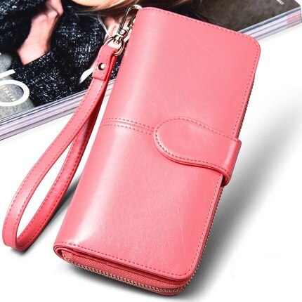 Aliwood Women Wallet Clutch Brand Coin Purse Leather Female Wallet Card Holder Long Lady Clutch Carteira Feminina: watermelon red