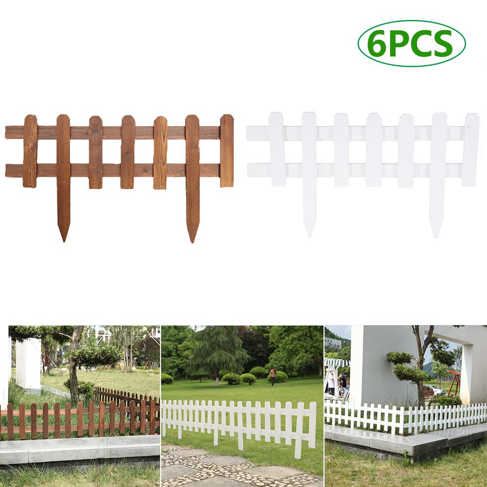 6pcs Courtyard Lawn Fence Garden Anti-corrosion Wood Fence Edging Fencing For For Fenced Small Flower Beds, Sidewalks 63x35x2cm