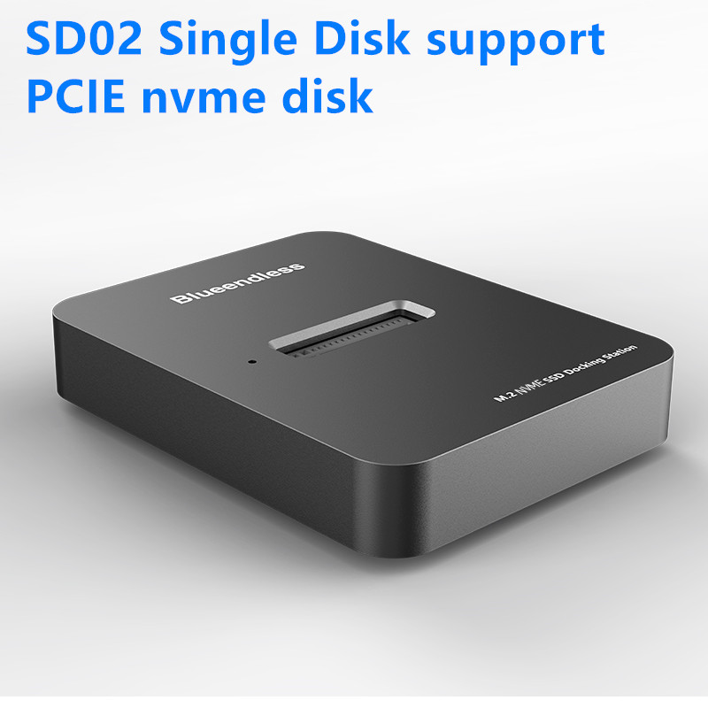 Blueendless Dual Bay Ssd Behuizing Usb C M2 Ssd Externe Case M2 Nvme/Ngff Case Ssd Hdd Ssd Docking station Usb C Clone Functie: SD02 PCIE NVME