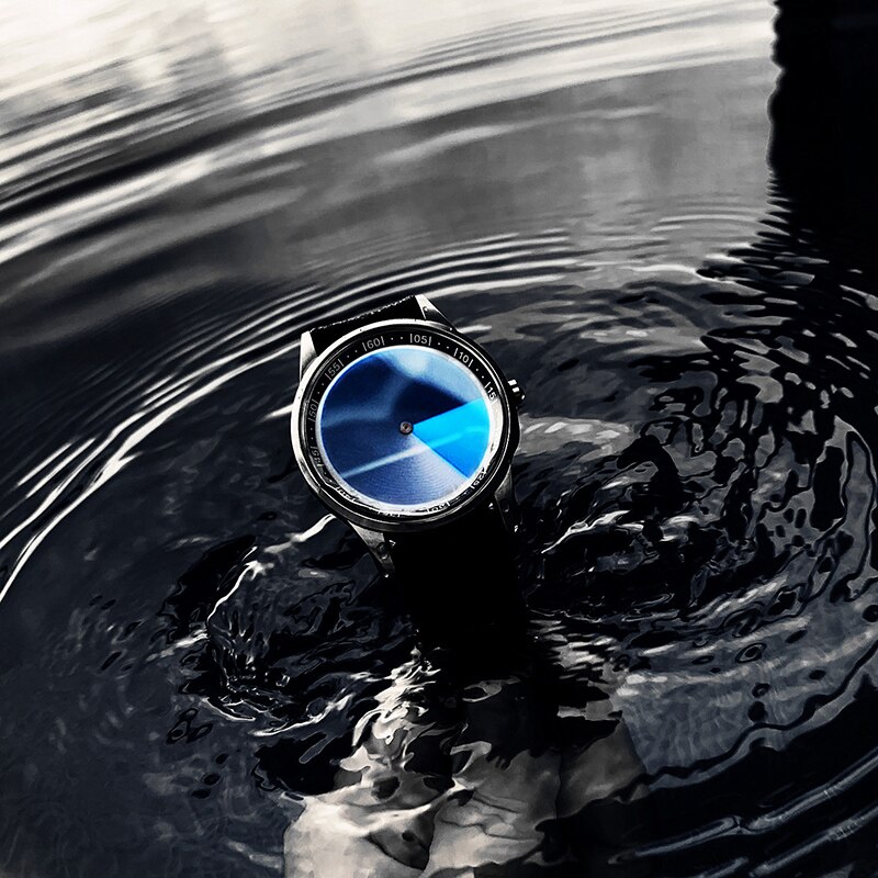 Enmex Blue code men's wristwatchcreative stainless steel case Transform blue face quartz clock watch