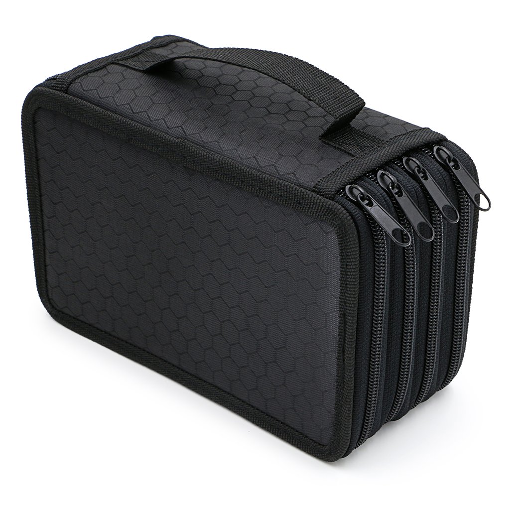 Estuche de lápices práctico almacenaje Oxford color 72 ranuras organizador: BLACK