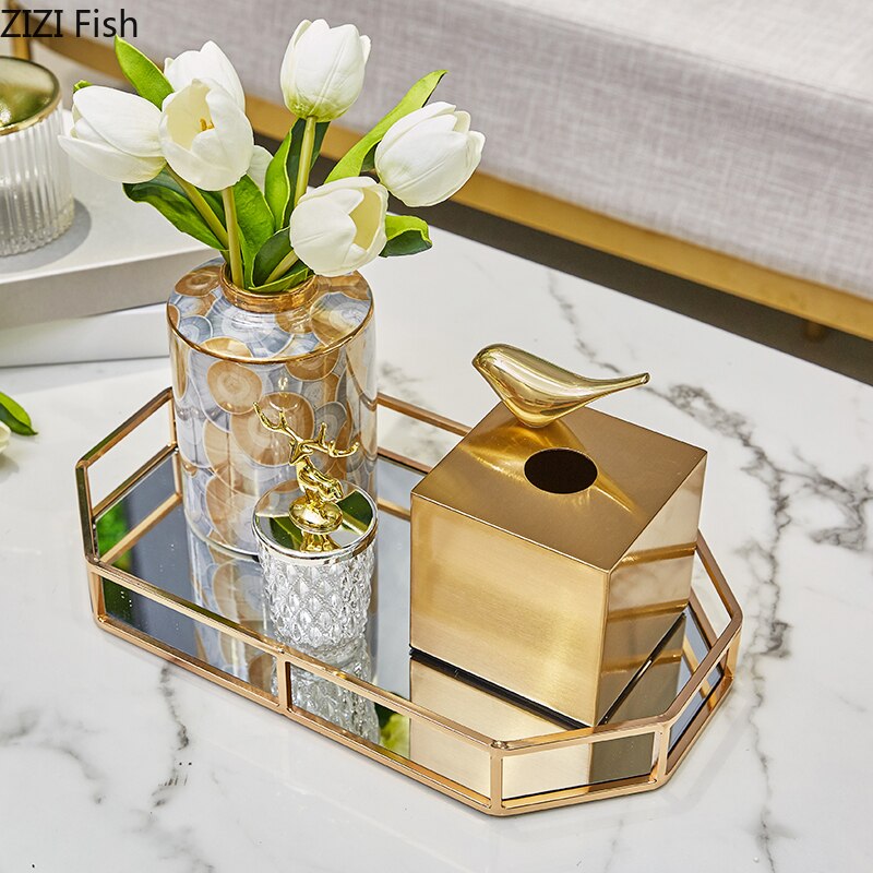 Caja de pañuelos decorativa con de pájaro dorado, cajas de pañuelos con adsorción magnética de animales para mesa de cena, soporte para servilletas, organizador de toallas de papel