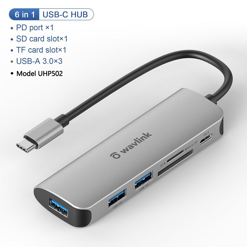 Wavlink USB-C Centrum kompatybilny z HDMI adapter wideo konwerter sygnału rodzaj-c mini stacja dokująca dla systemu okna prochowiec OS rozdzielacz Centrum na USB: UHP 502