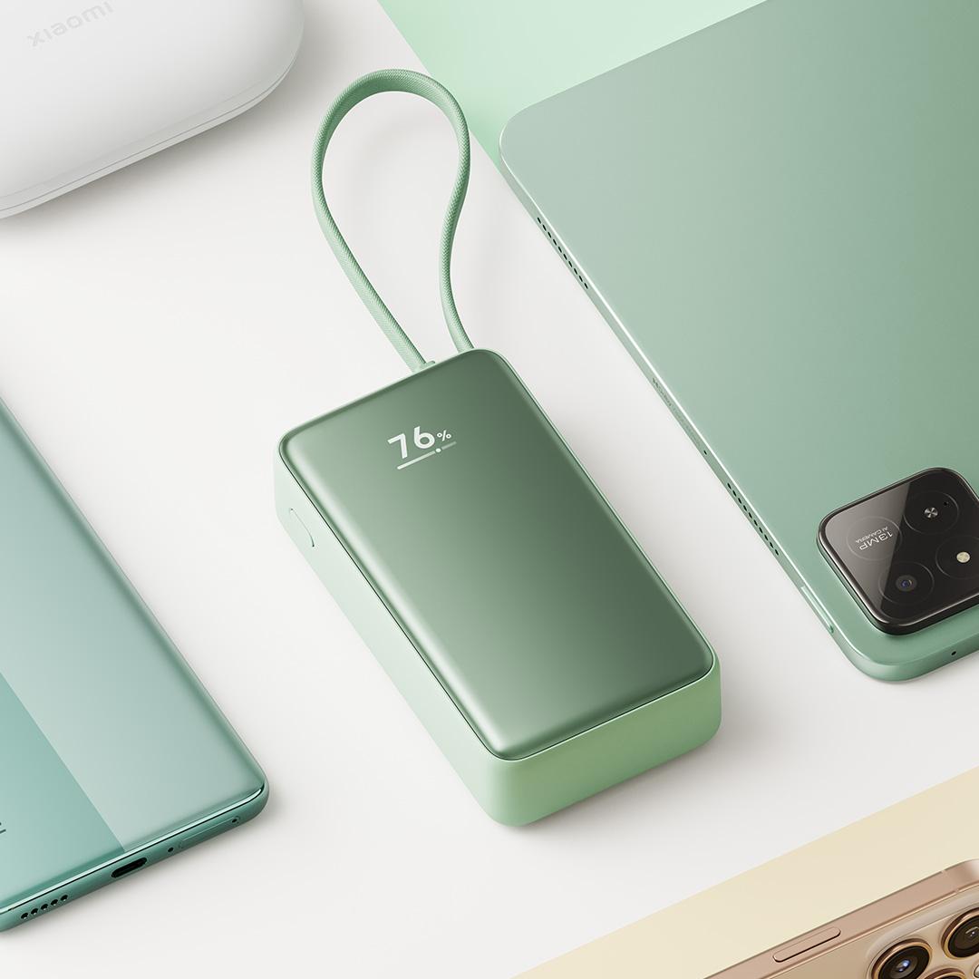 XIAOMI Power Bank 10000mAh 45W with Built‑in USB‑C Cable Two-way Fast Charge & LCD Display Portable Charger for iphone 16 15 pro