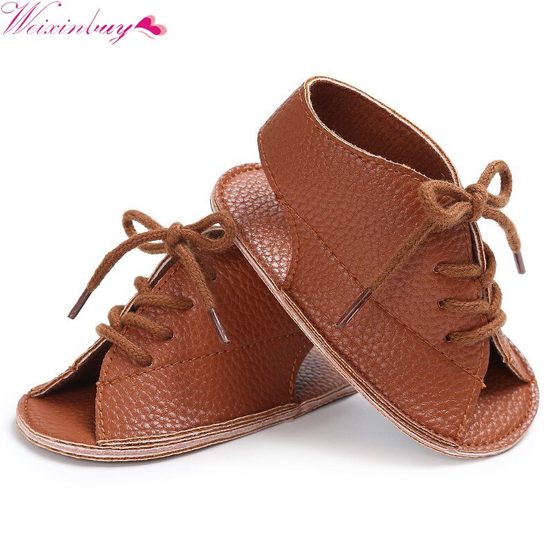Baby Girl Sandals Handsome Baby Boys Shoes PU Leather Baby Sandals Soft Soled Anti-Slip Newborn Baby Boy Sandals