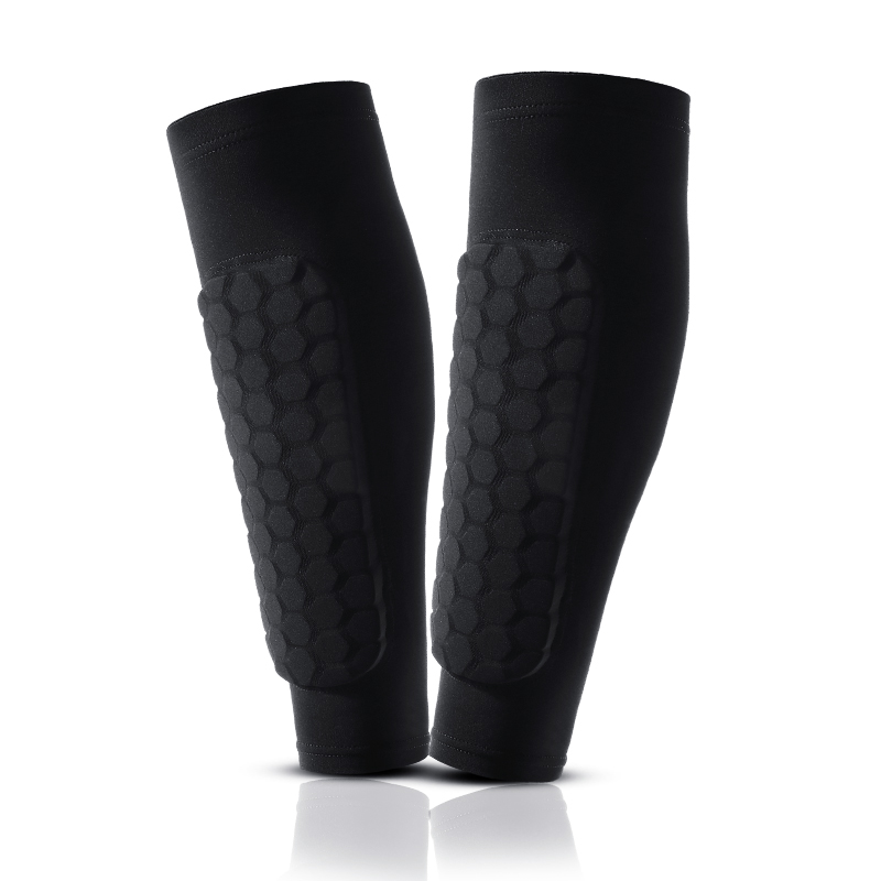 Protège-tibia de football avec mousse, manchon de compression de mollet, coussinets en accent d'abeille, legging de sport, équipement de football, 1PC