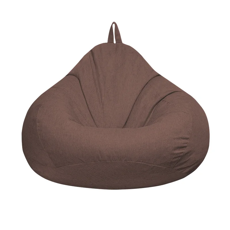 Luie Bankhoes Massieve Stoelhoezen Zonder Vulstof Linnen Loungerstoel Zitzak Poef Puff Bank Tatami Woonkamer Zitzakken: Dark Gray