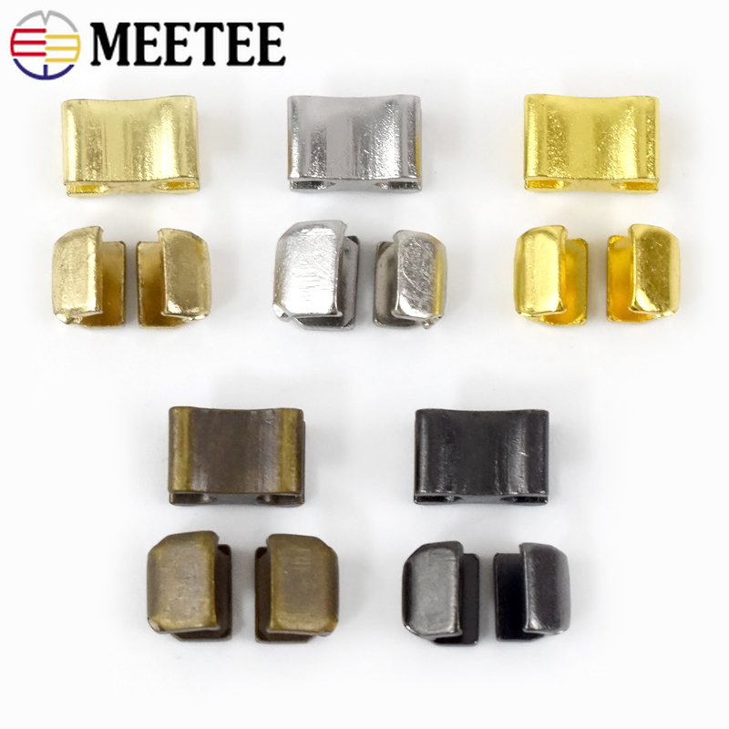 20/50/100Sets Meetee 3# 5# 8# 10# Metal Zipper Stopper U Code Non-slip Tail Stop Garment Zip Repair Kit DIY Sewing Accessories