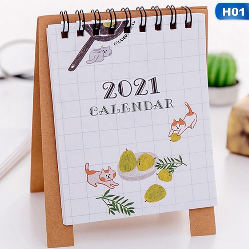 small minimalist mini desktop desk calendar cartoon memorable small calendar calendar: H01