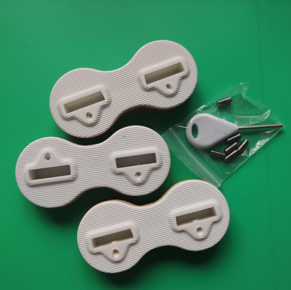 Plastic 5 degree FCS G5 surf fin fusion box white and black fin base with fin key screws: White