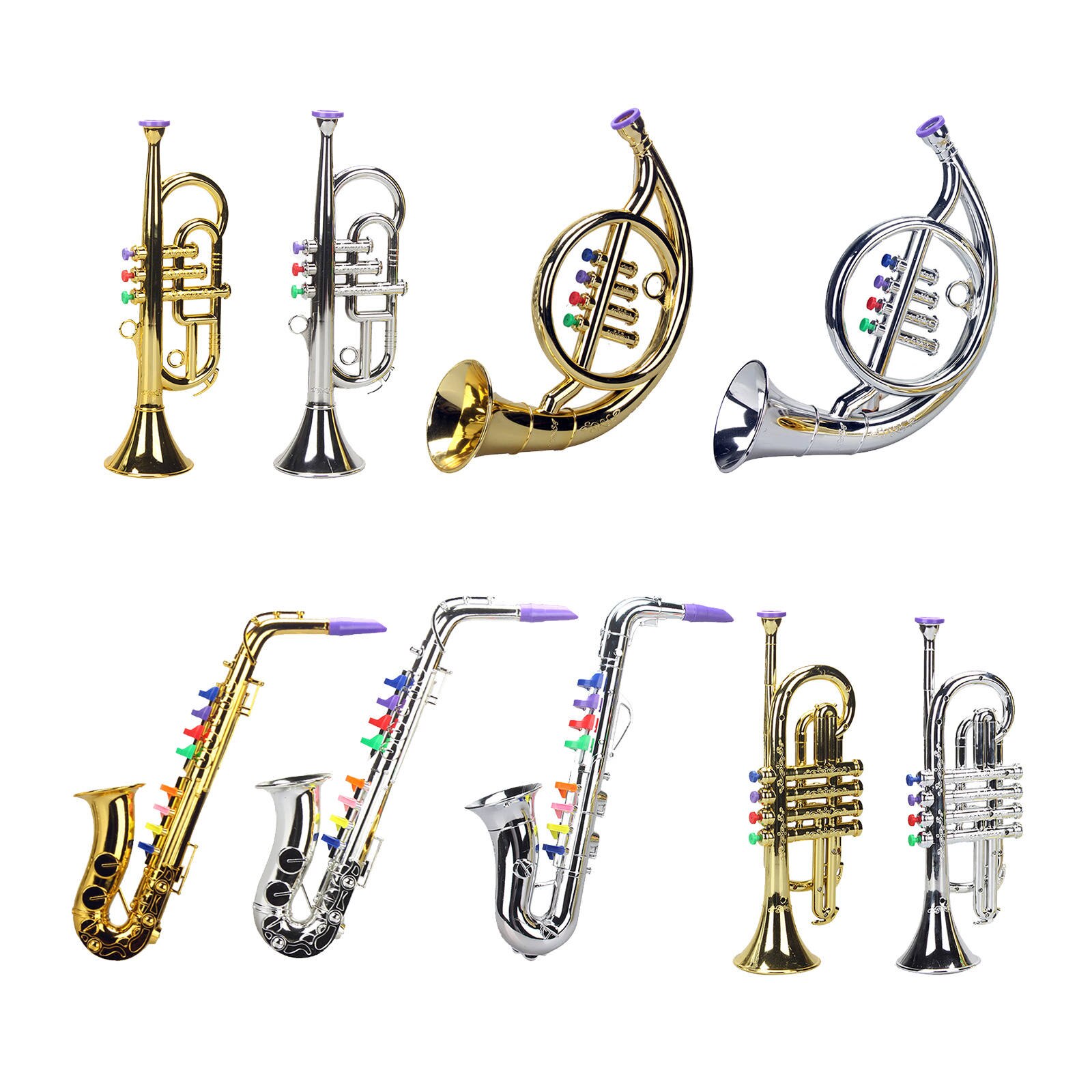 Saxofoon Mini 8 Notes Abs Metallic Musical Wind Instrumenten Voor Party Leeftijden 3 + Kids