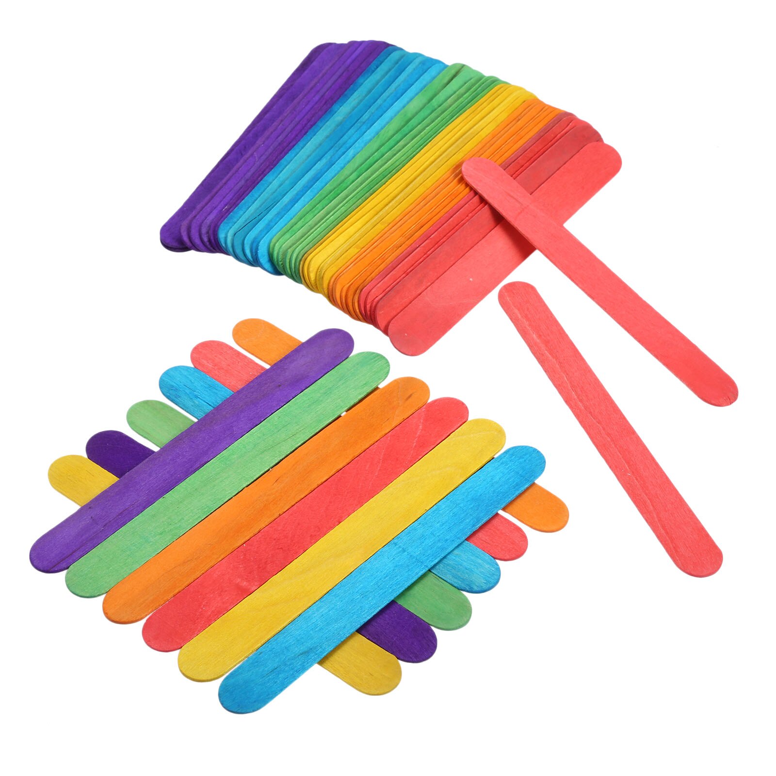 50 stuks /10 stuks houten stokjes natuurlijke/veelkleurige staven ijsstokjes diy knutselen handgemaakt educatief speelgoed 150mm-200mm