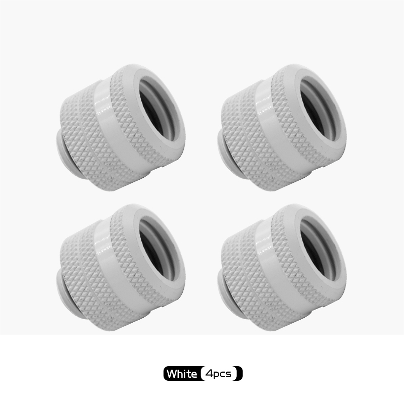G1/4'' Hard Tube Compression Fittings For OD14mm Acrylic PETG Frosted Pipe PC Water Cooling DIY Computer Case Connector Adapter: 4PCS White