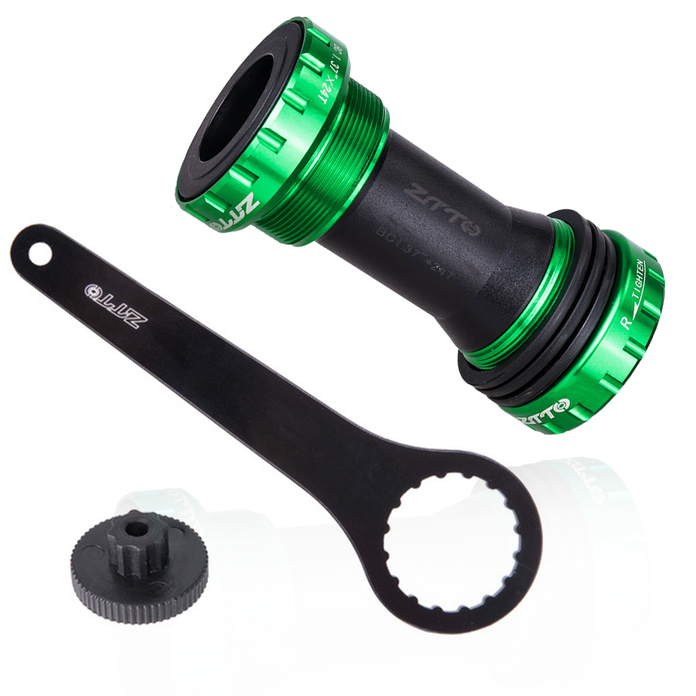 ZTTO BSA Lagerbier Tretlager Schraubentyp 68/73 mm Fahrradachse MTB Rennrad Aluminiumlegierung Wasserdichter Kurbelsatz Achsteile: Licht Gelb