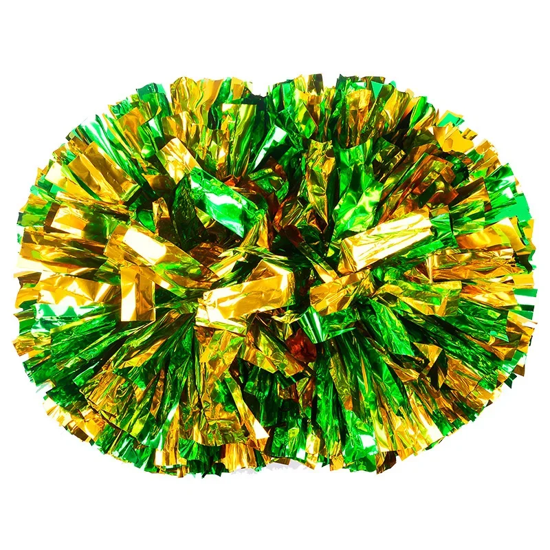 Pompones de porristas con mango, bolas de animación, oro grande, plata, rojo, amarillo, azul, pompones de baile de mano, accesorios para mujeres y niños, 1 ud.: Negro