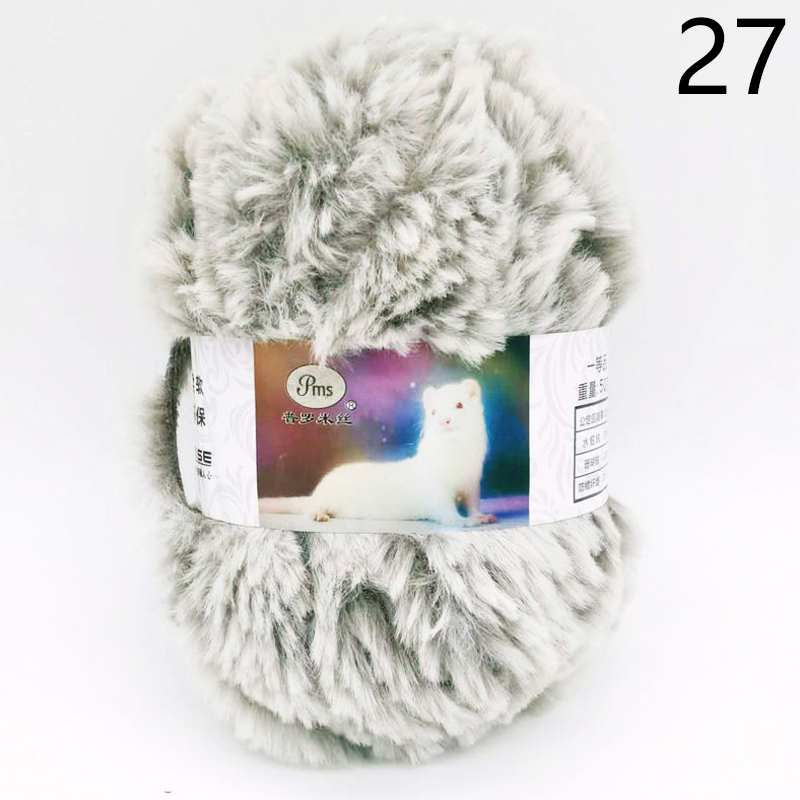 Fil de fausse fourrure en laine de cachemire, 50 g/rouleau, pour tricot à la main, Crochet, pull, fil pour vêtements de bébé, écharpe, fil de vison pelucheux: 27