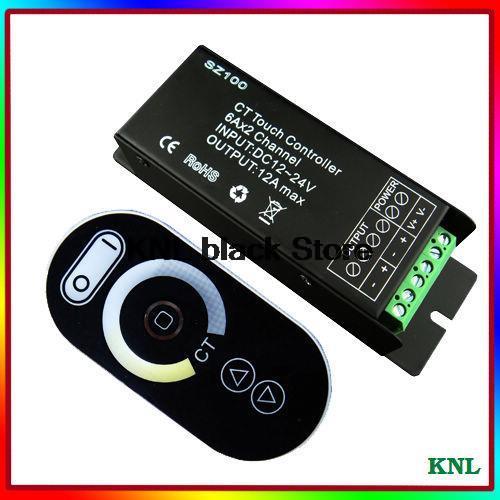 Led Strip Color Temperature Controller With Wireless RF Touch Remote, DC 12V-24V LED Dimmer Remote Dommerable Lighting Controler
