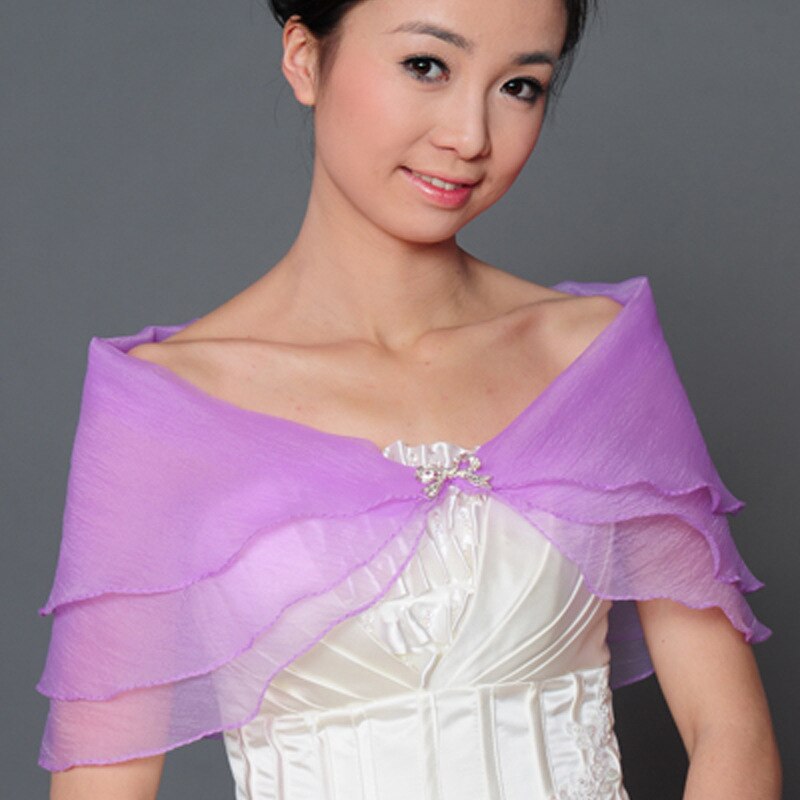 Schwarz Champagner verrotten Blau Kap Braut Bolero Lila Weiß Rosa Spitze Bolero Femme Mariage Frauen Hochzeit Zubehör Braut Kap: Violett