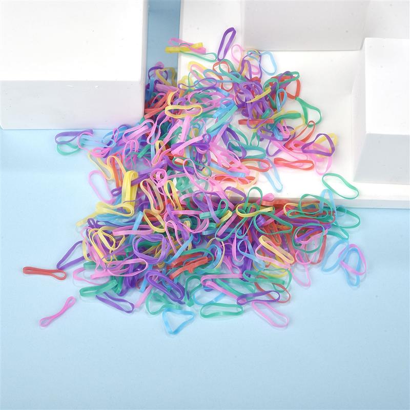 1000pcs Colourful Rubber Ring Disposable Elastic Hair Bands Ponytail Holder Rubber Band Scrunchies Kids Hair Accessories