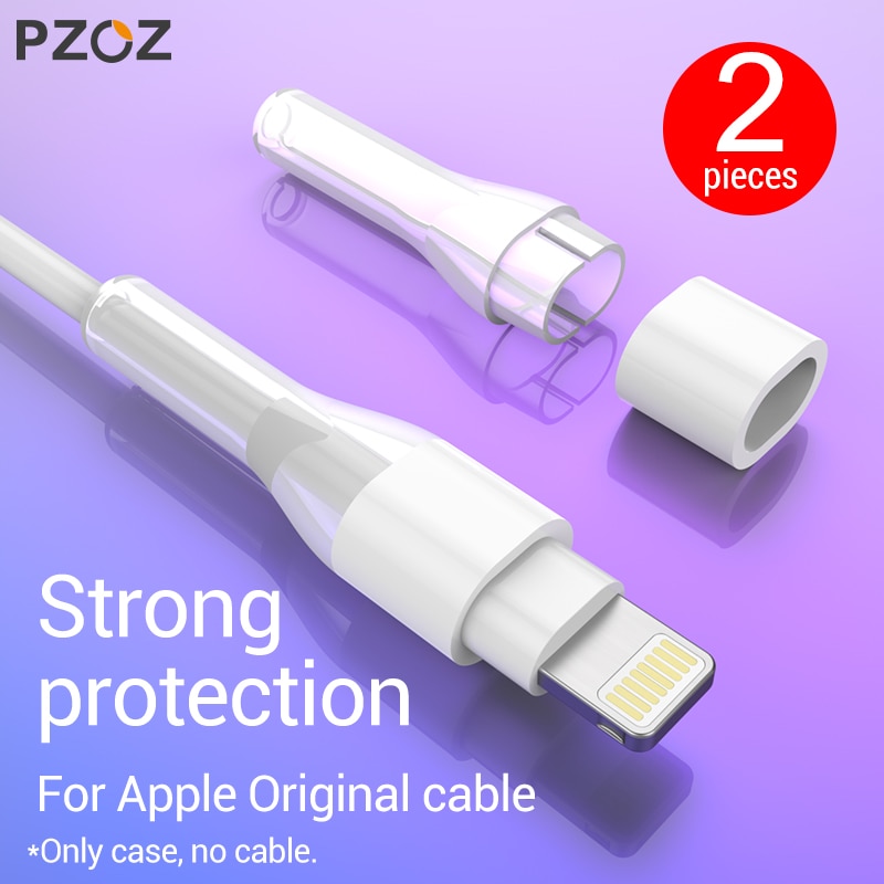 PZOZ 2Pcs Protector de Cable para iPad iPhone cargador USB typeC cable Original para iPhone 11 8 7 6 6s plus 5 Cable protección envolvente