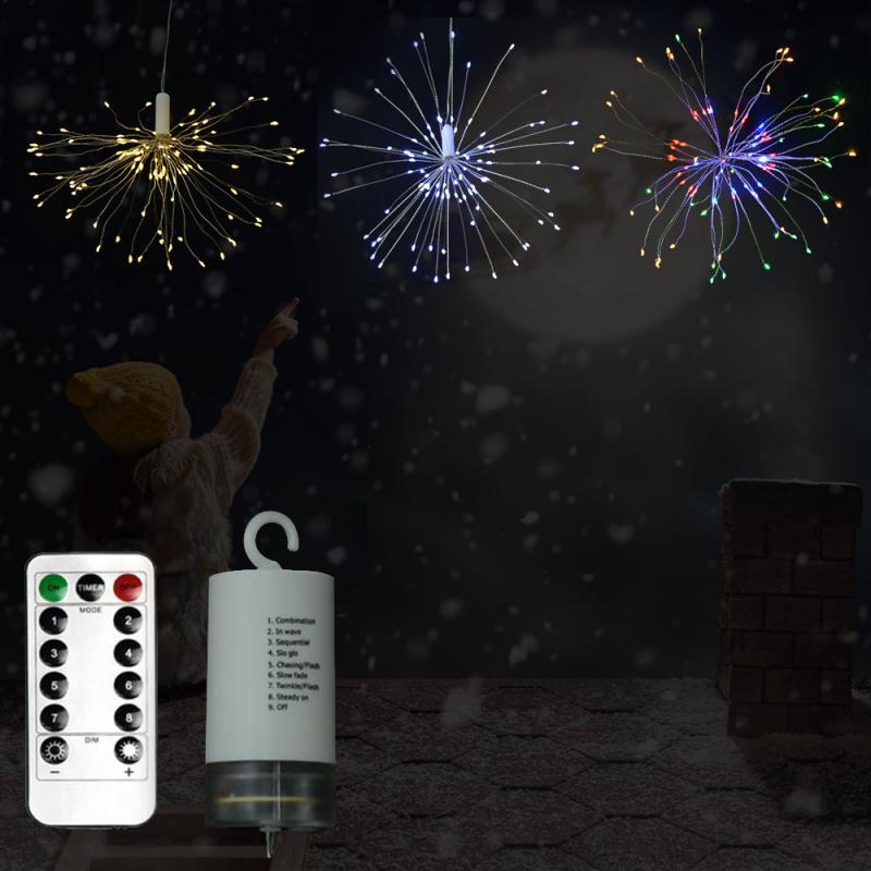 1pc Newest High Qulity Dandelion Firework Shaped Decorative Lamp With Remote Control Battery Box Version For Xmas