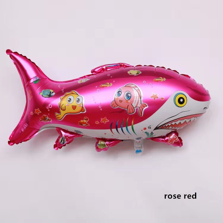 Cartoon Aluminium Ballon Baby Verjaardagsfeestje Sea Animal Shark Ballon Decoratie: rose red
