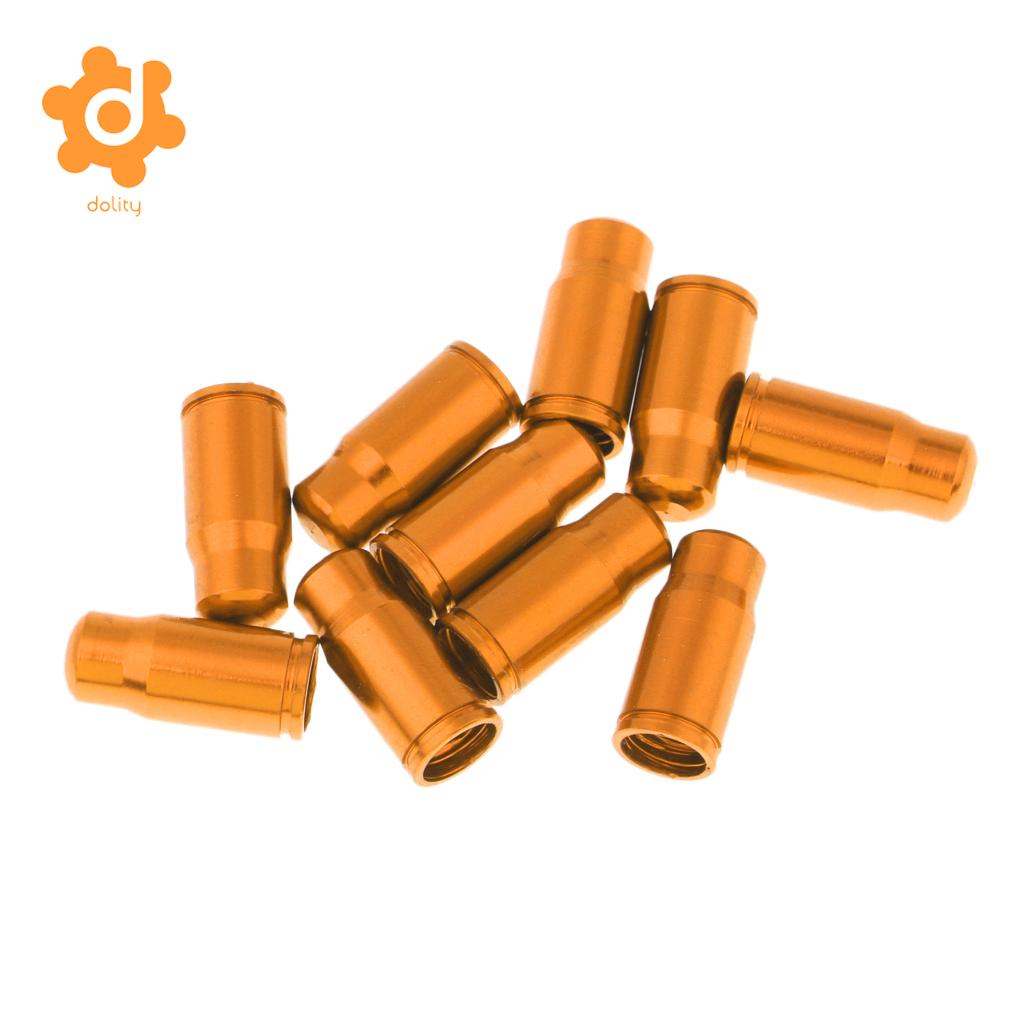 10 Stuks Aluminium Road Mtb Bike Tube Band Fiets Fixie Wiel Fv Franse Air Valve Cap Presta Ventiel dust Covers: Yellow