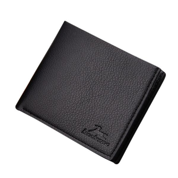 Mannen portefeuilles Mode Korte Bifold Mannen Portemonnees multifunctionele Casual Soild portemonnee mannen Met Broekzak Portemonnees Mannelijke Portefeuilles zk30: black