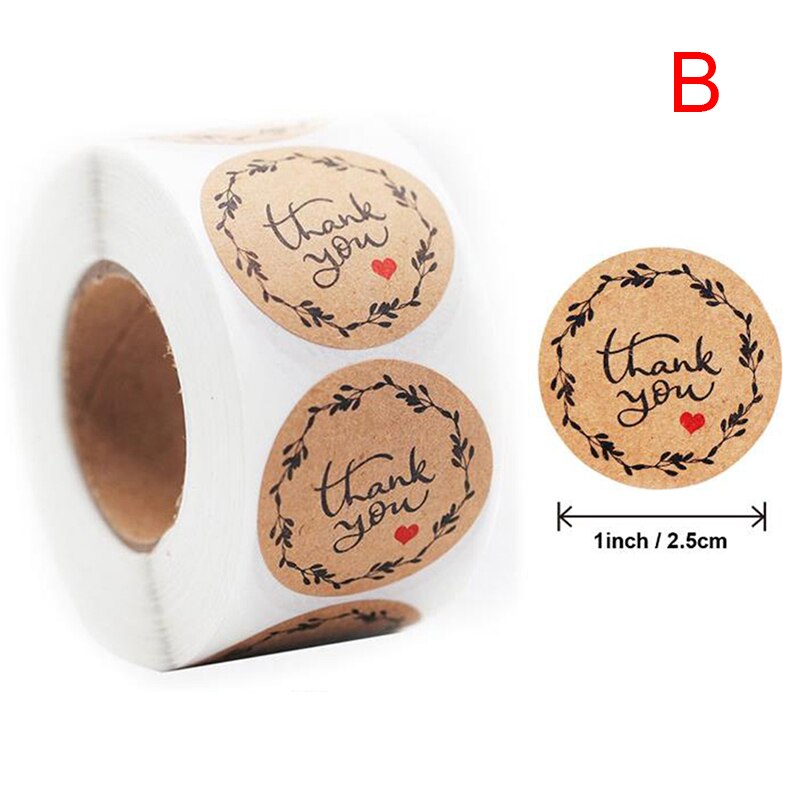 Pretty Things Inside Stickers 500pcs Round Paper Gold Thank you stickers for Small Business Packaging Seal Label Stickers: B