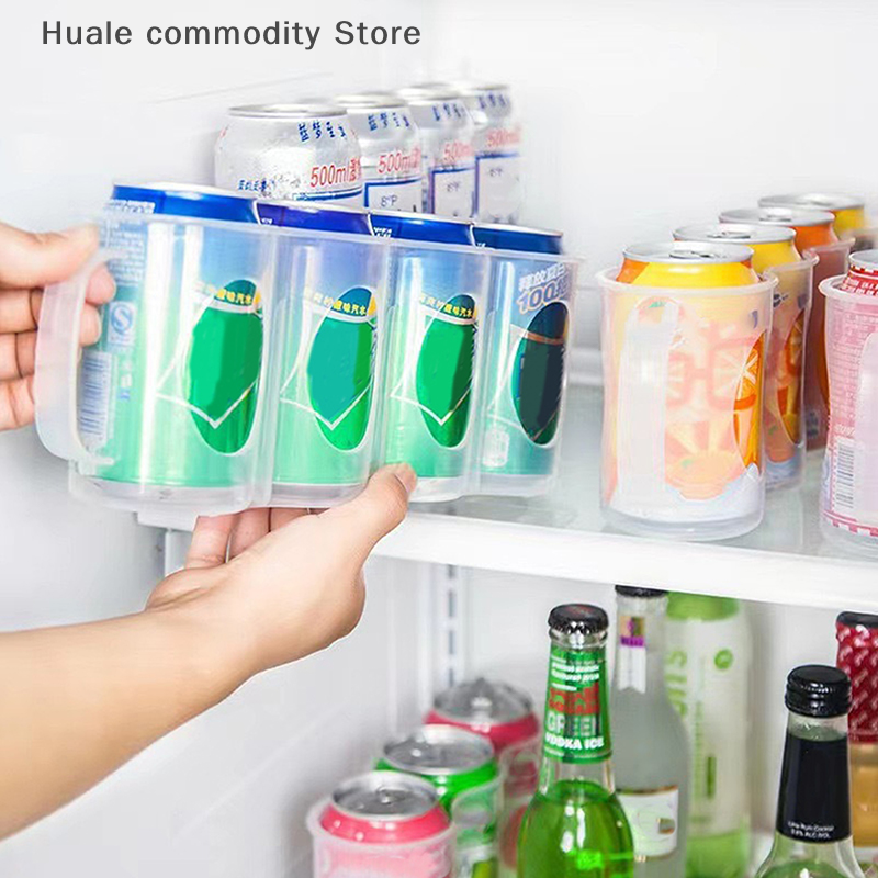 4-See-Getränke-Limonade-Getränkedose, Organizer, Gestelle, Kühlschrank, Getränkeflaschenhalter, Bierkühlung, Regal, Aufbewahrungsbox für Zuhause und Küche